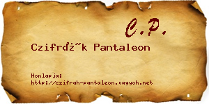 Czifrák Pantaleon névjegykártya